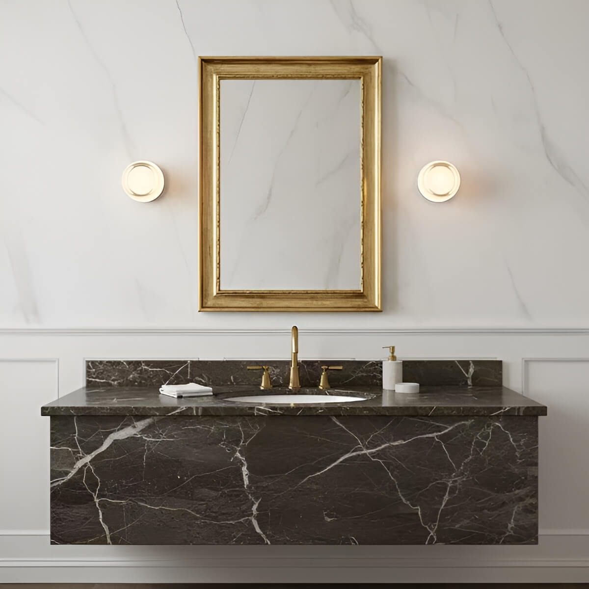 Modern Minimalsit LED Bathroom Wall Light with Glass Shade