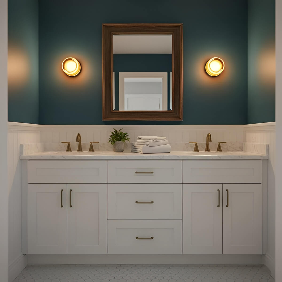 Modern Minimalsit LED Bathroom Wall Light with Glass Shade
