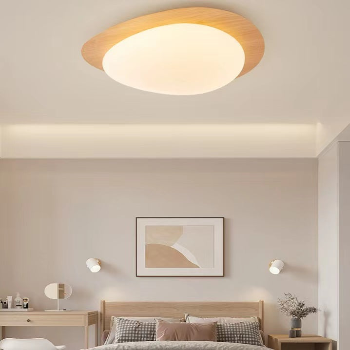 Modern Pebble Shaped Flush Mount Ceiling Lamp