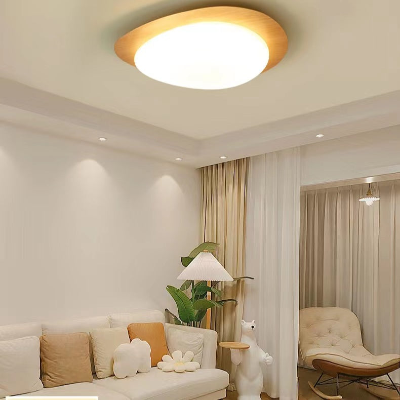 Modern Pebble Shaped Flush Mount Ceiling Lamp