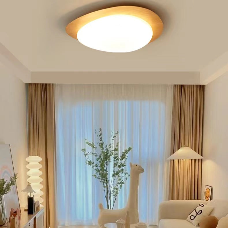 Modern Pebble Shaped Flush Mount Ceiling Lamp