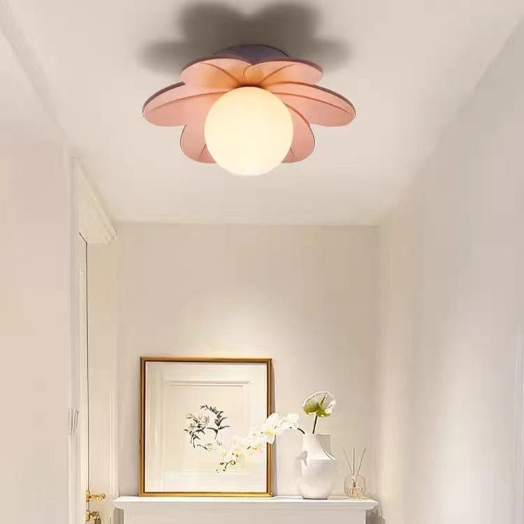 Modern Macaron Resin Cream Flower Ceiling Lamp