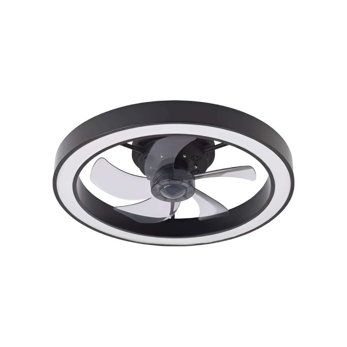 Modern Round Compact Ceiling Fan with Light for Bedroom