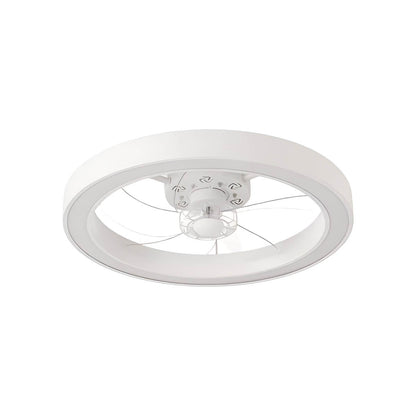 Modern Round Compact Ceiling Fan with Light for Bedroom