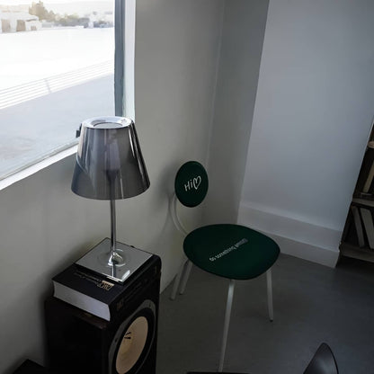 Modern Transparent Shade Chrome Table Lamp