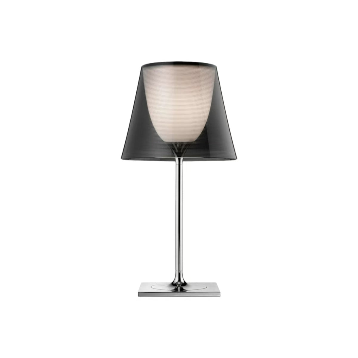 Modern Transparent Shade Chrome Table Lamp