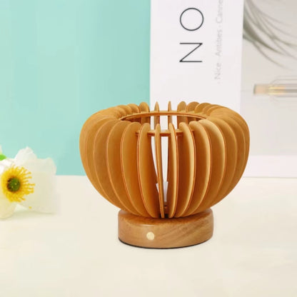 Modern Wooden Pumpkin Rechargeable Table Lamp