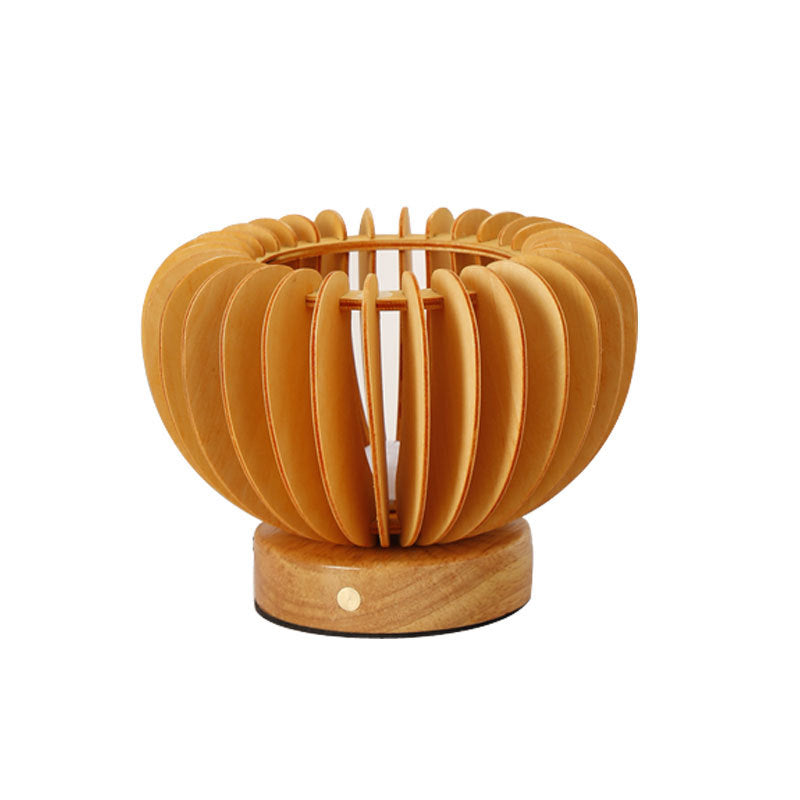 Modern Wooden Pumpkin Rechargeable Table Lamp