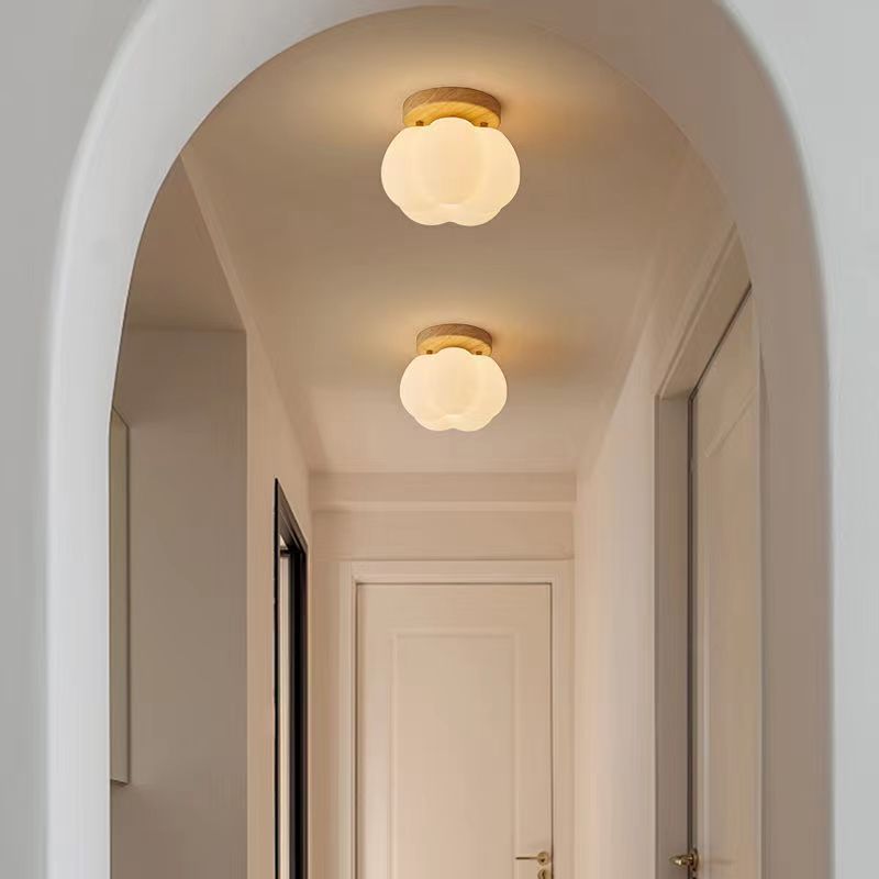 Modern Cream Pumpkin Ceiling Lamp