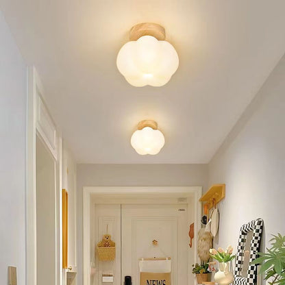 Modern Cream Pumpkin Ceiling Lamp