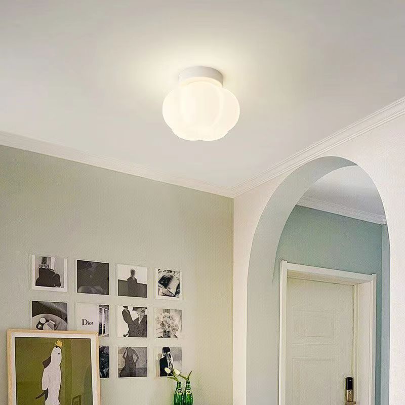 Modern Cream Pumpkin Ceiling Lamp