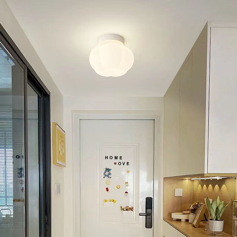 Modern Cream Pumpkin Ceiling Lamp