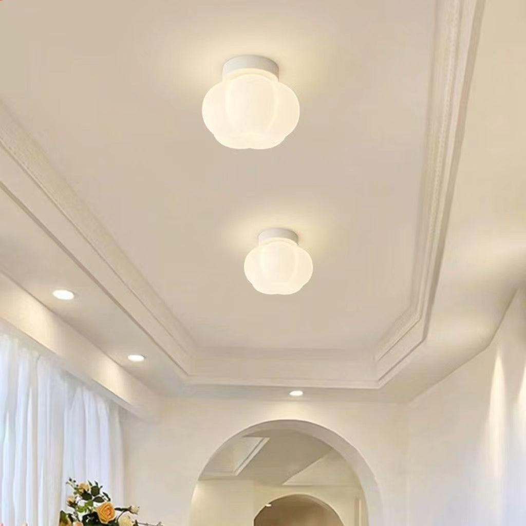 Modern Cream Pumpkin Ceiling Lamp