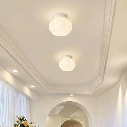 Modern Cream Pumpkin Ceiling Lamp