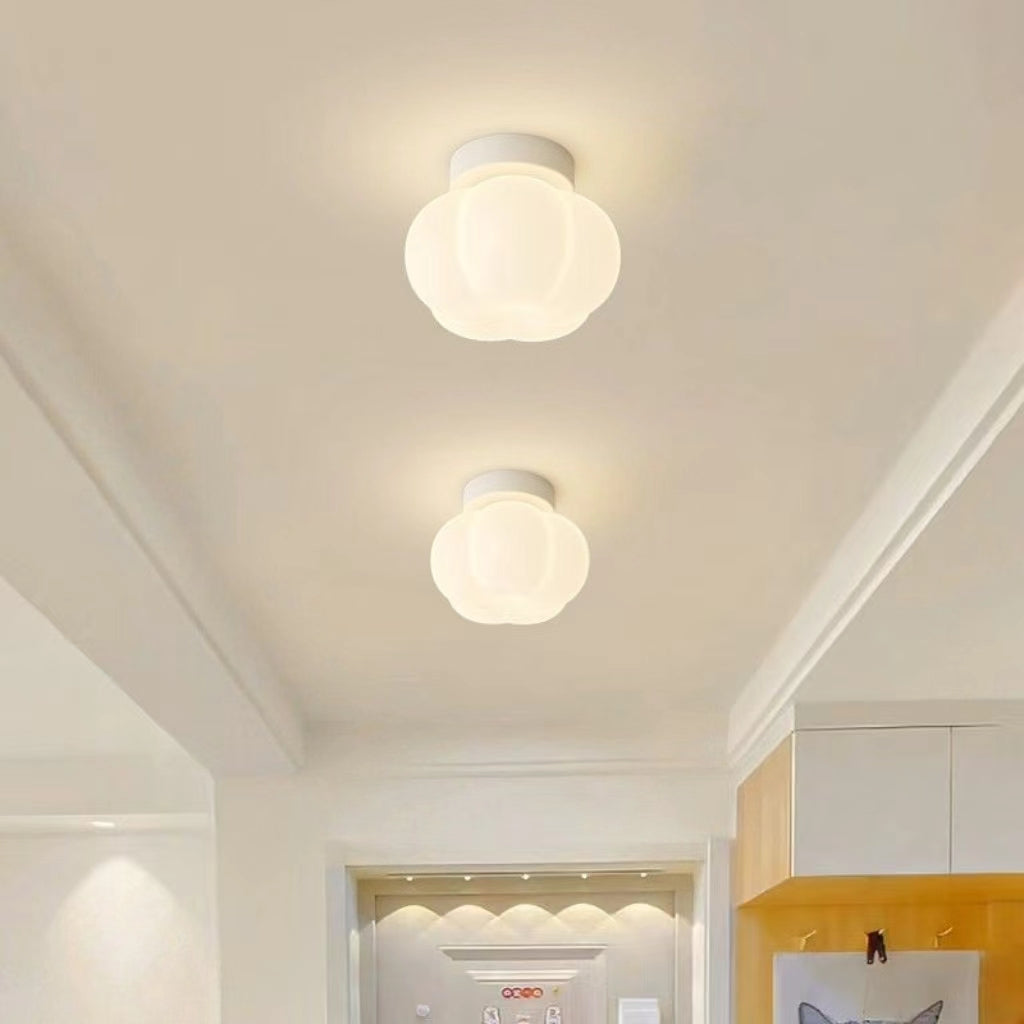 Modern Cream Pumpkin Ceiling Lamp