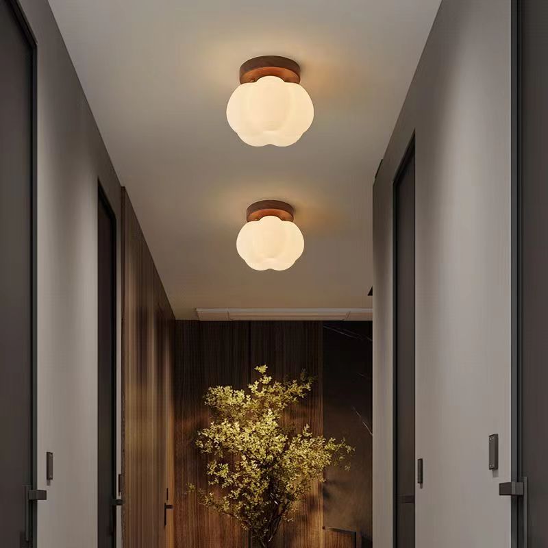 Modern Cream Pumpkin Ceiling Lamp