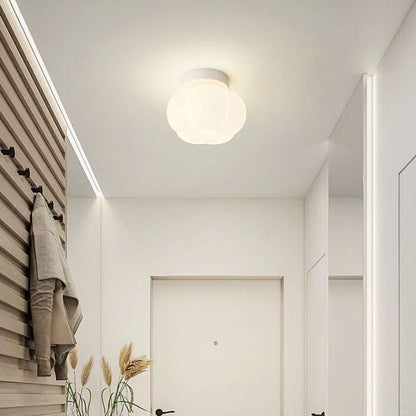 Modern Cream Pumpkin Ceiling Lamp