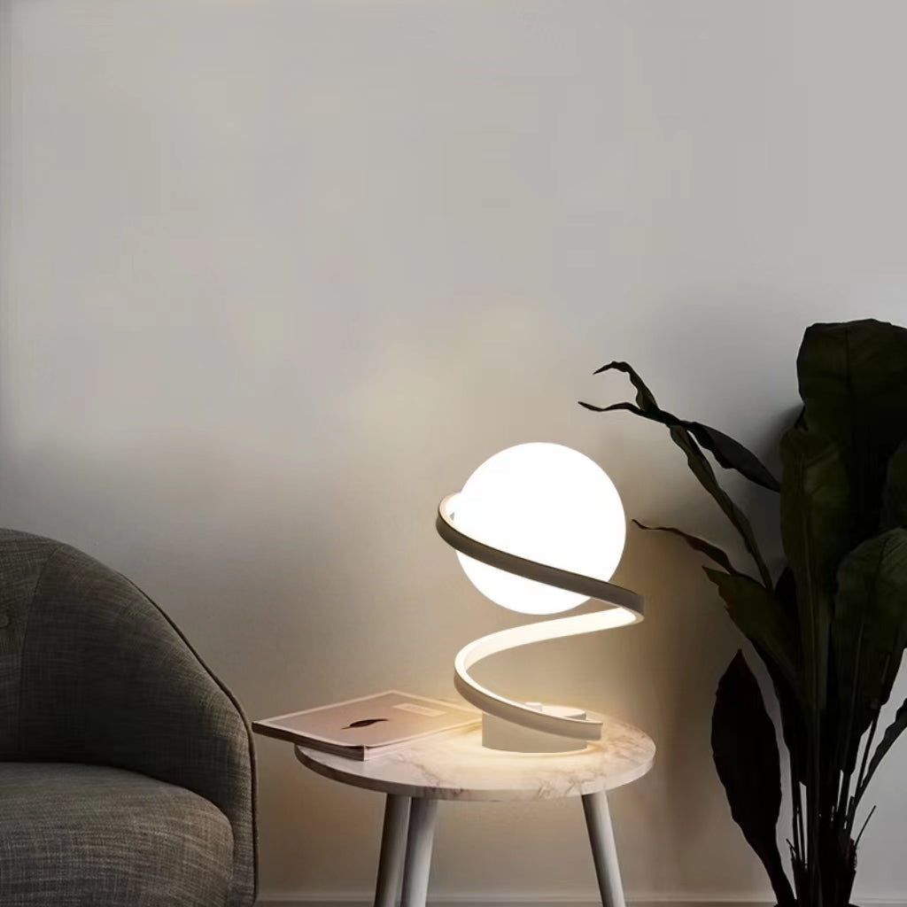 Modern Spiral Glass Ball Table Lamp