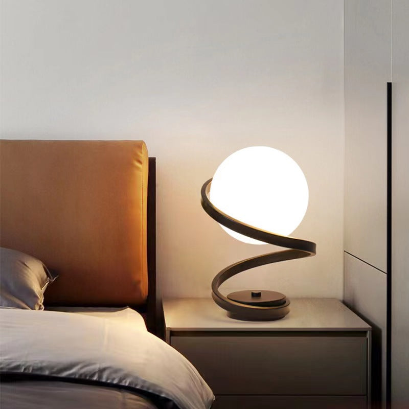 Modern Spiral Glass Ball Table Lamp