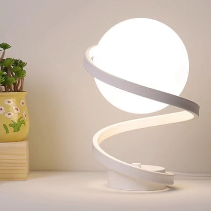 Modern Spiral Glass Ball Table Lamp