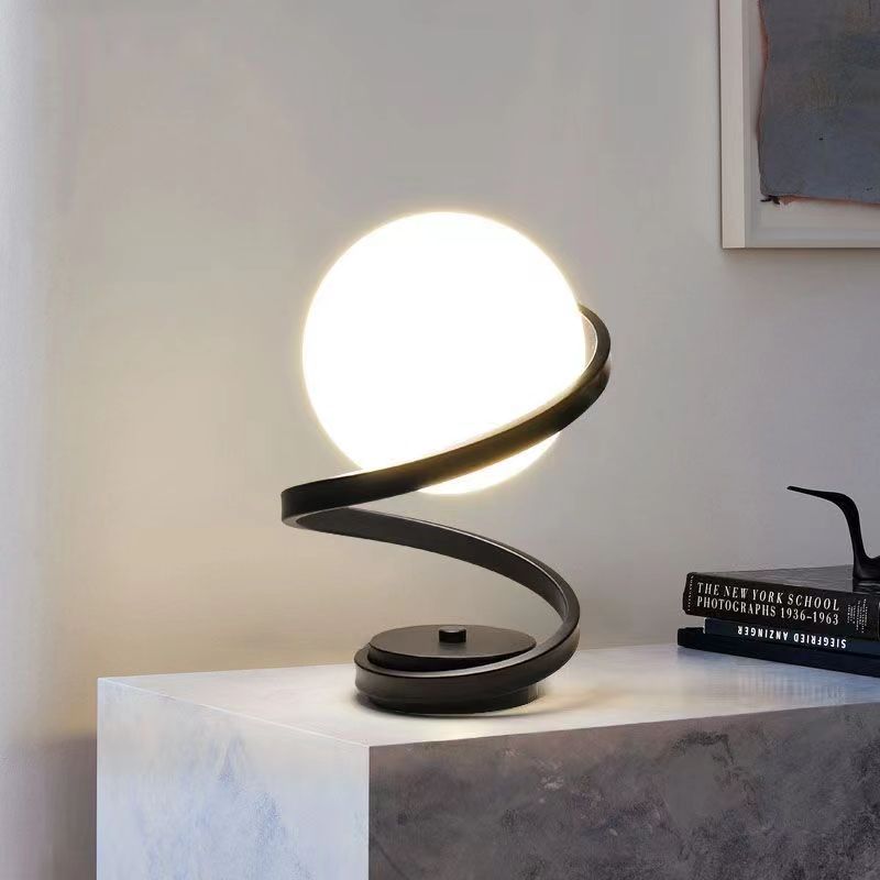 Modern Spiral Glass Ball Table Lamp