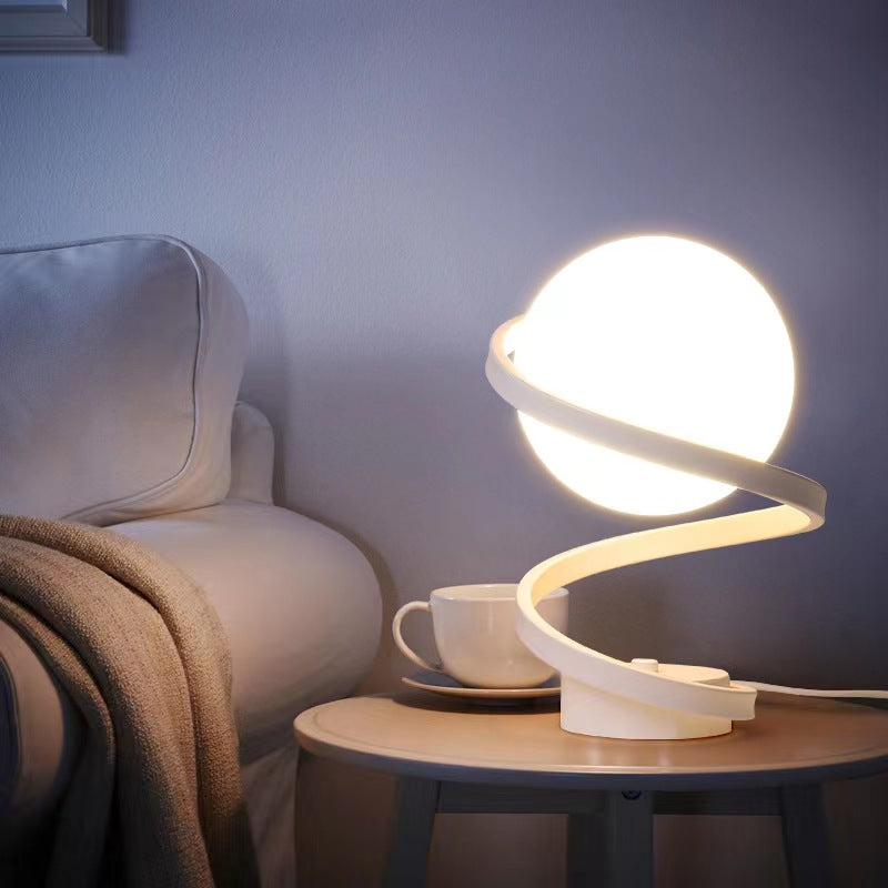 Modern Spiral Glass Ball Table Lamp