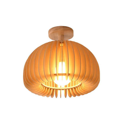 Modern Wooden Pumpkin Ceiling Lamp