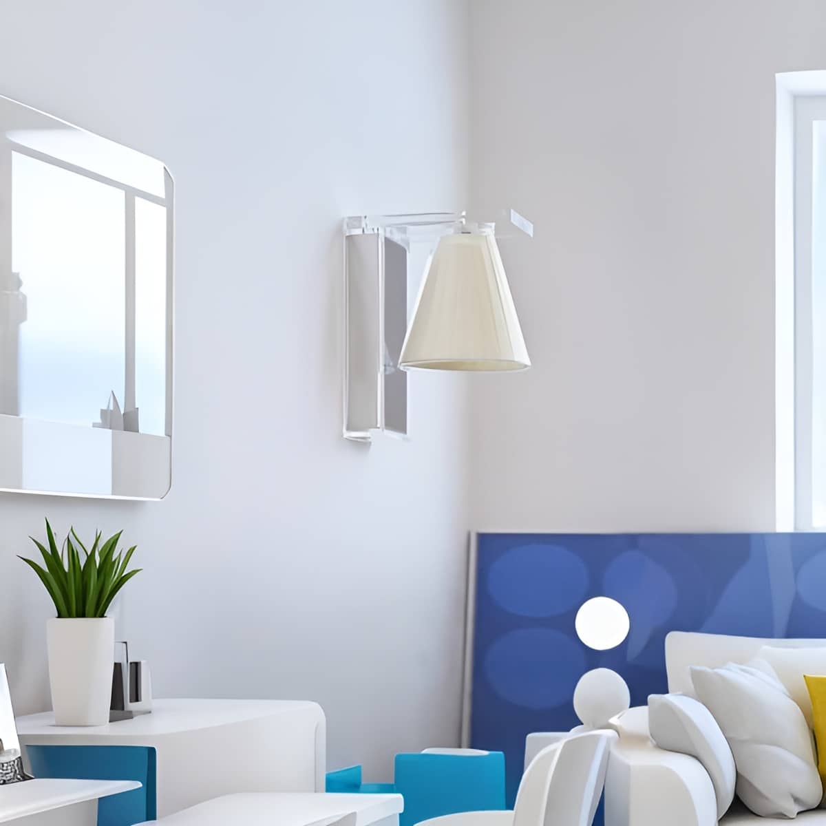 Modern Bauhaus Acrylic Decorative Wall Sconce with White Shade