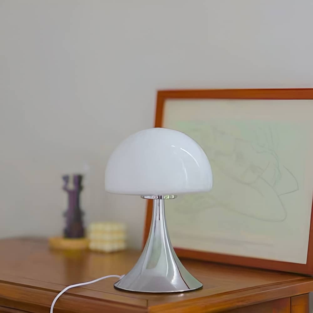 Modern Bauhaus Mushroom Glass Bedside Lamp