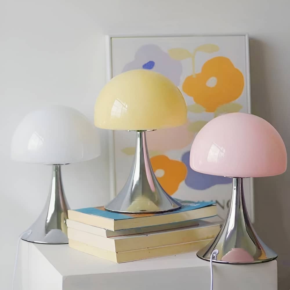 Modern Bauhaus Mushroom Glass Bedside Lamp