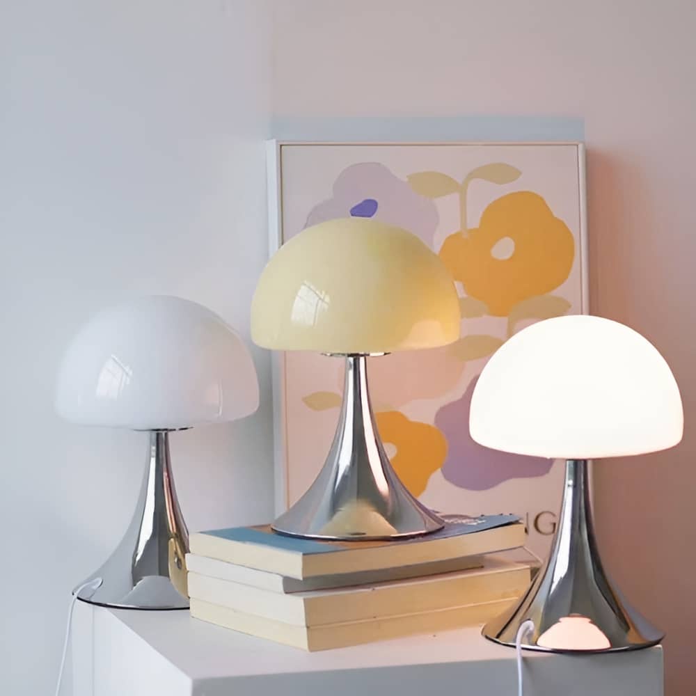 Modern Bauhaus Mushroom Glass Bedside Lamp