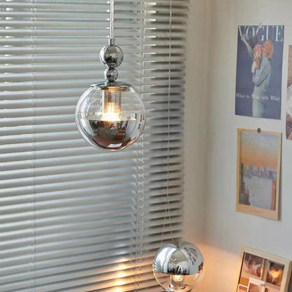 Modern Bauhaus Silver Globe Pendant Light