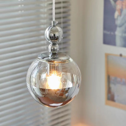 Modern Bauhaus Silver Globe Pendant Light