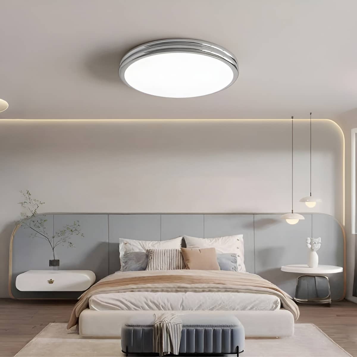 Modern Bauhaus Simple Round LED Bedroom Ceiling Light