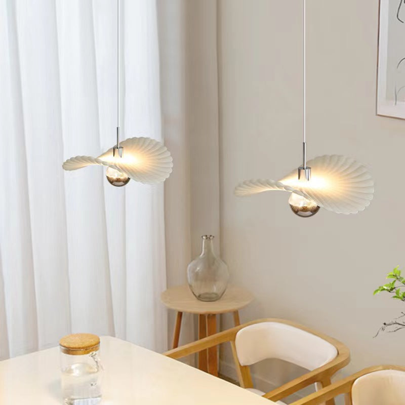 Scandinavian Chamomile Ribbed White Pendant Light