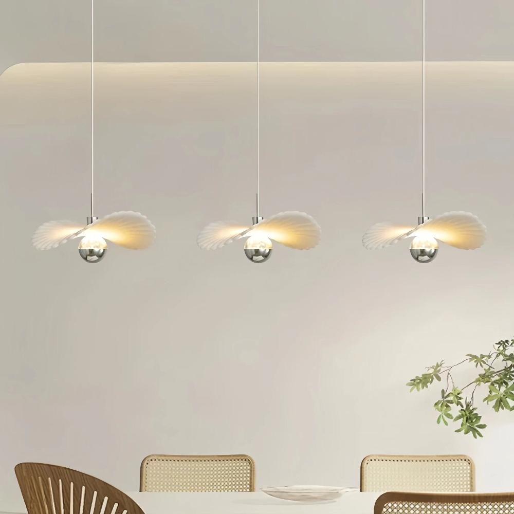 Scandinavian Chamomile Ribbed White Pendant Light