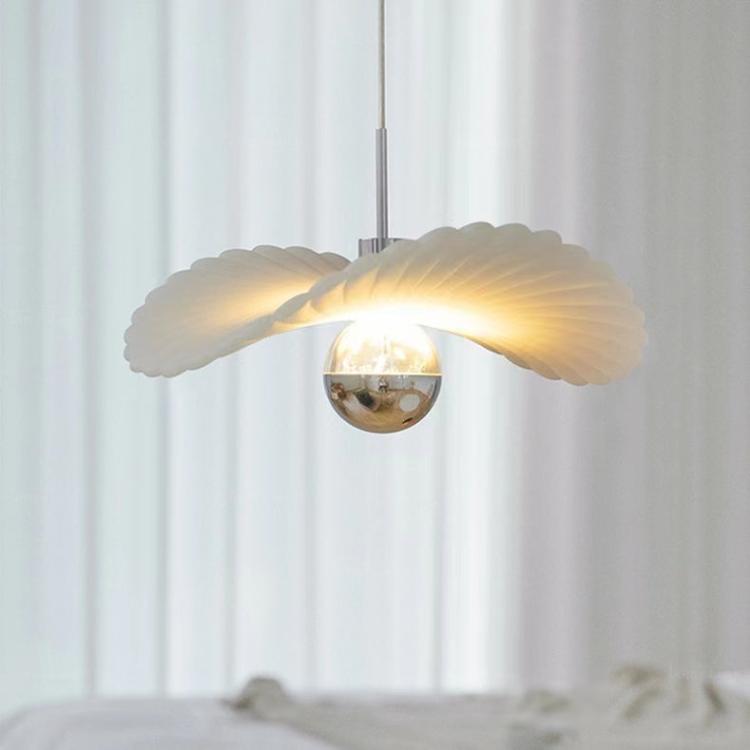 Scandinavian Chamomile Ribbed White Pendant Light