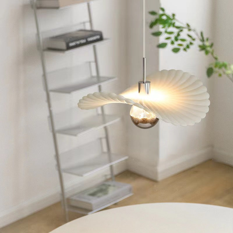 Scandinavian Chamomile Ribbed White Pendant Light