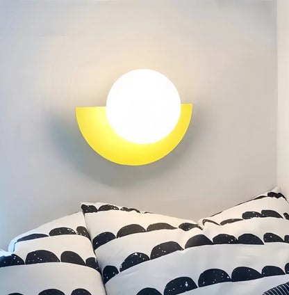 Macaron Glass Globe Bedside Wall Light