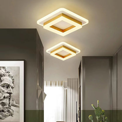 Modern Double Layer Geometric Ceiling Lamp