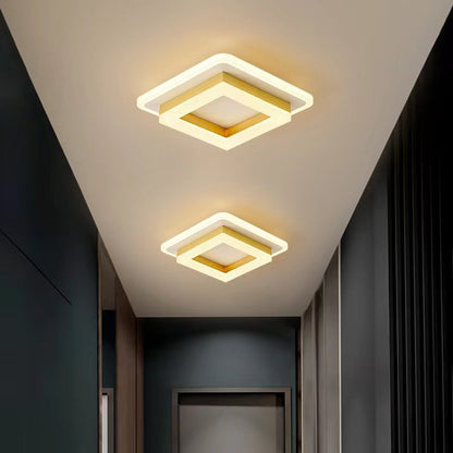 Modern Double Layer Geometric Ceiling Lamp