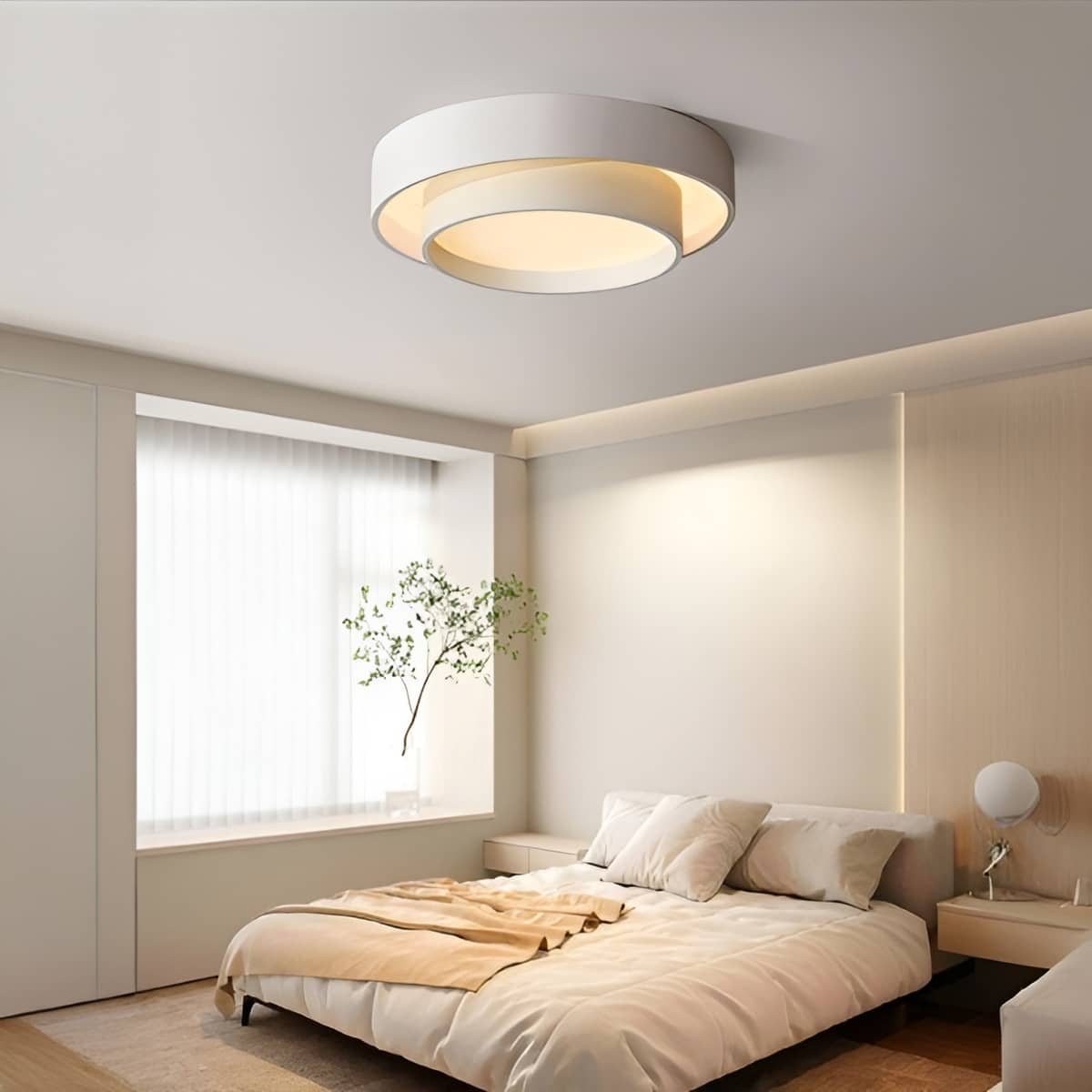 Modern Double Layer Round LED Flush Mount Ceiling Light for Bedroom