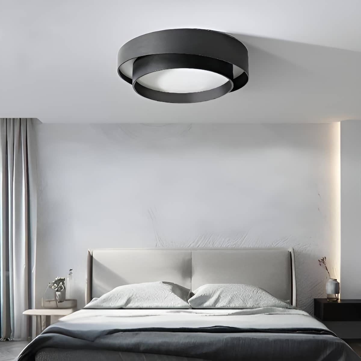 Modern Double Layer Round LED Flush Mount Ceiling Light for Bedroom