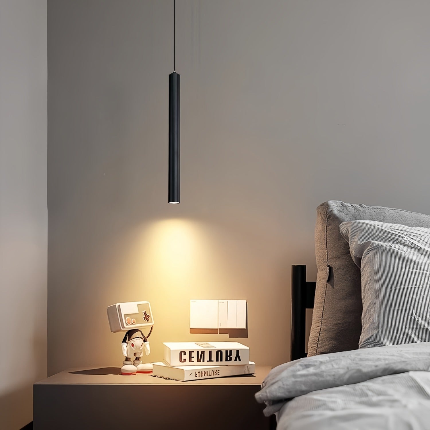 Modern Linear LED Black Pendant Light