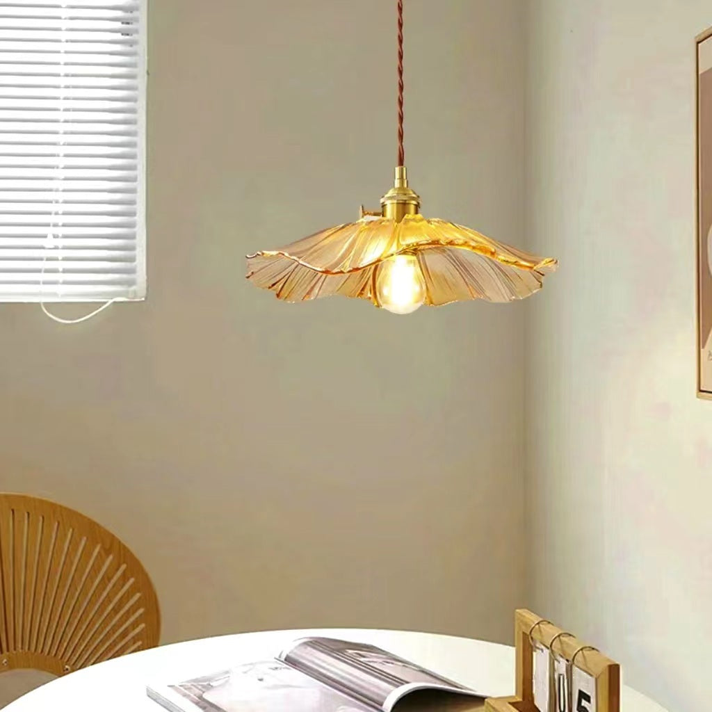 Modern Lotus Glass Pendant Light