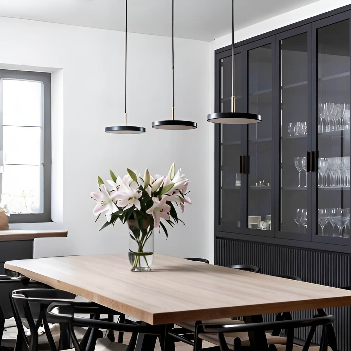 Modern Metal LED Pendant Light over Dining Table