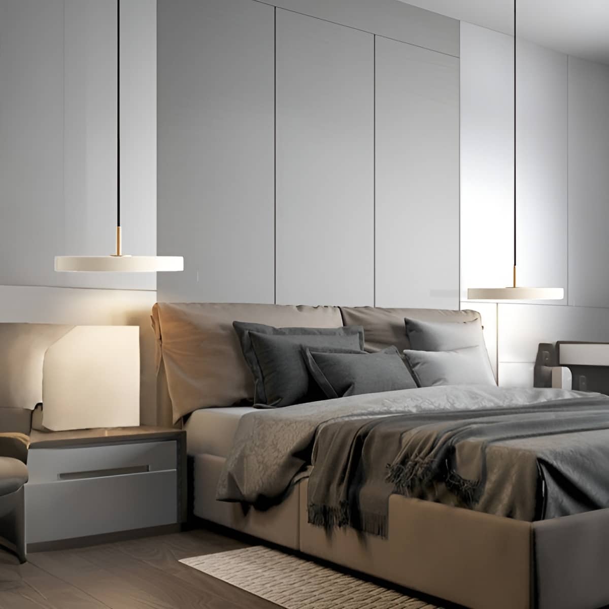 Modern Metal LED Pendant Light over Dining Table