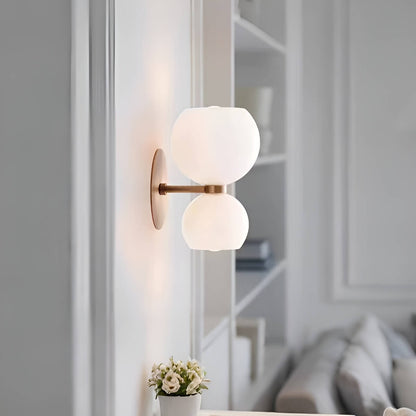 Modern Orb Glass 2-Light Wall Light for Living Room