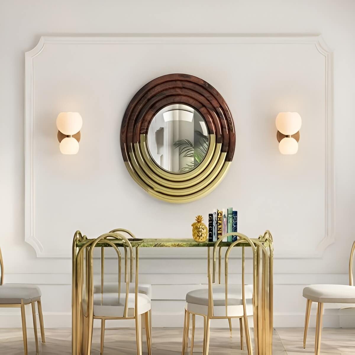 Modern Orb Glass 2-Light Wall Light for Living Room