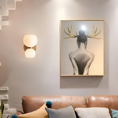 Modern Orb Glass 2-Light Wall Light for Living Room